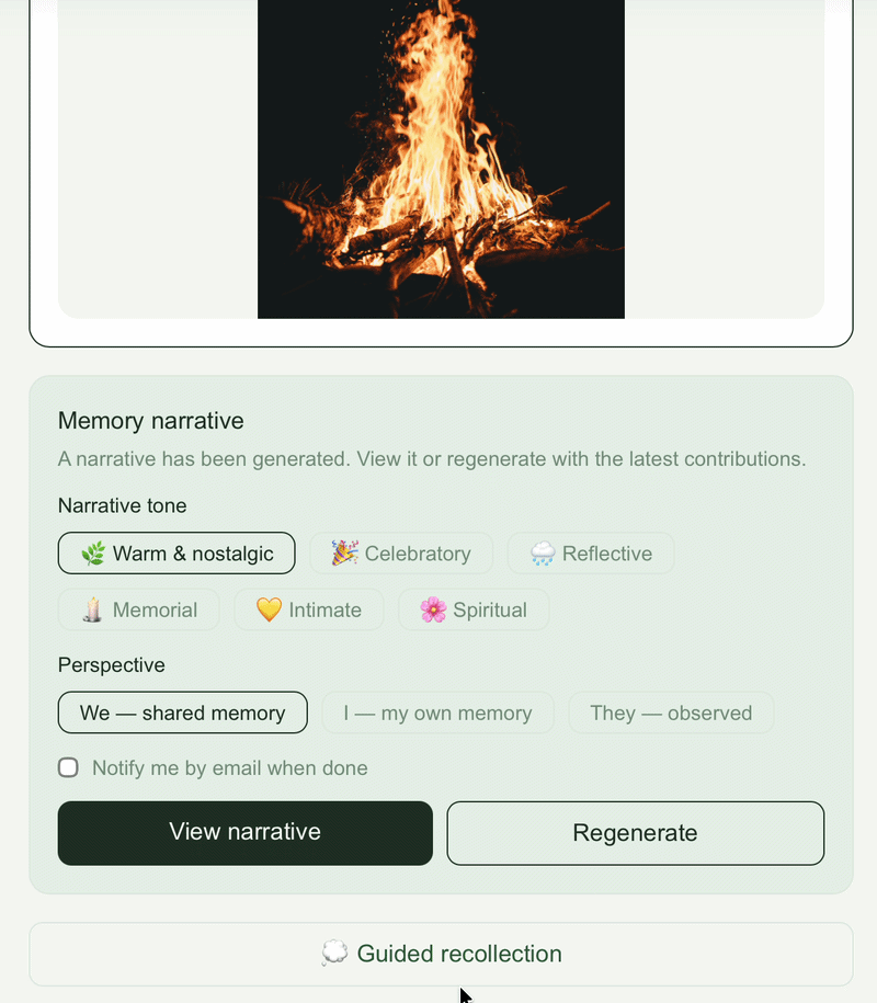 Demo of guided recollection