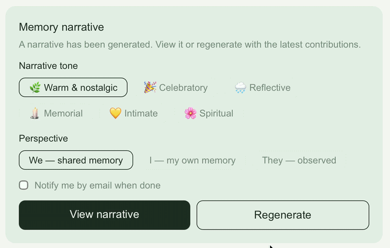 Demo of generating a narrative